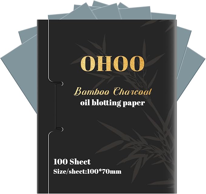 Face Oil Blotting Paper Oil Absorbing Sheets for Oily Skin Bamboo Charcoal Green Tea Face Wipes for Makeup Clean Bamboo Charcoal 100 Count
