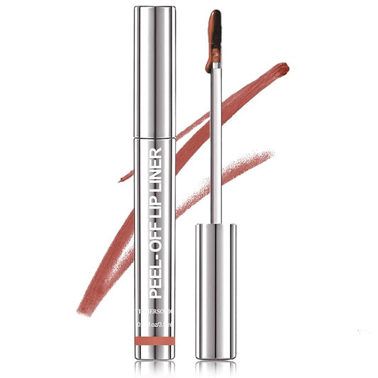 Timbersonic Lip Stain Peel Off, Timbersonic Peel off Lip Liner Stain, 8 Colors Lip Stain Peel off Tint Tattoo Color Waterproof Long-Lasting, No Smudging, Non-Stick Cup (#02)