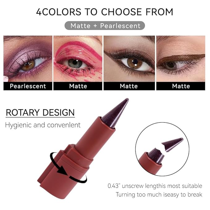 Gradient Matte Lipstick Lip Liner, Eyeliner, Eyebrow Pencil, Flawless Contour Gradual Ombre Effect Crayon Lip Pencil, Long lasting Waterproof Non-Smudging Lip Combo Set(Matte Coffee)