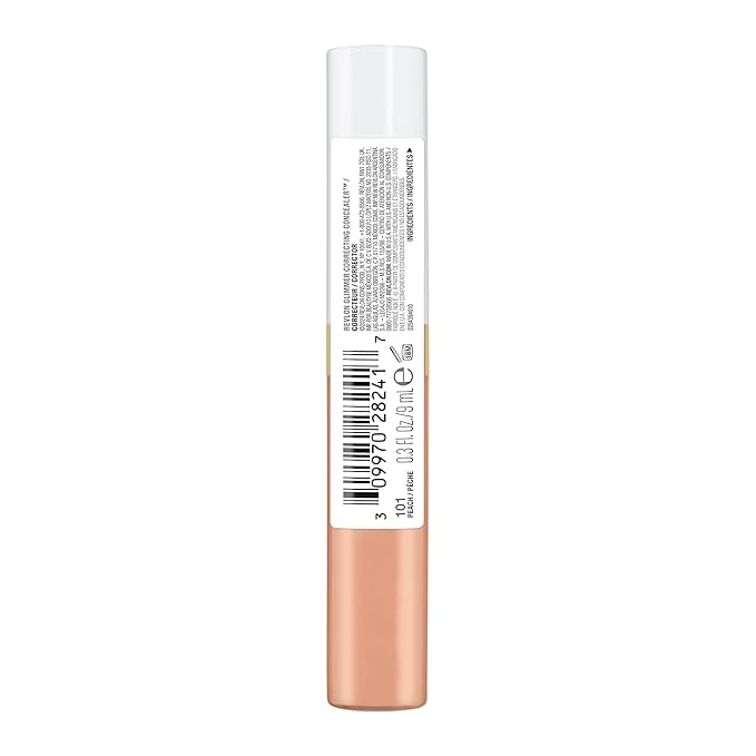 Revlon Glimmer Correcting Concealer, Liquid Under Eye Makeup, Made with Caffeine, Vitamin C, & Stevioside, 101 Peach, 0.3 fl oz