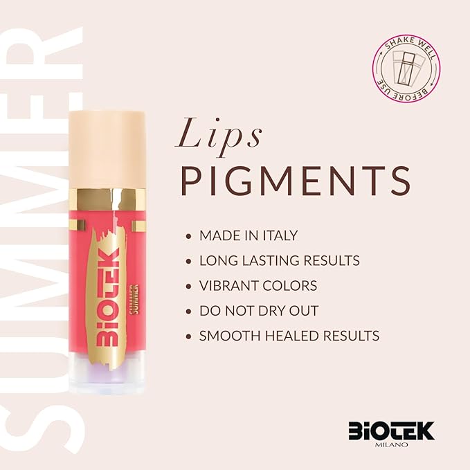 Biotek Lip Pigment for Permanent Makeup - Bright Strawberry Color for Lip - Made in Italy - Summer 0,61 fl.oz.