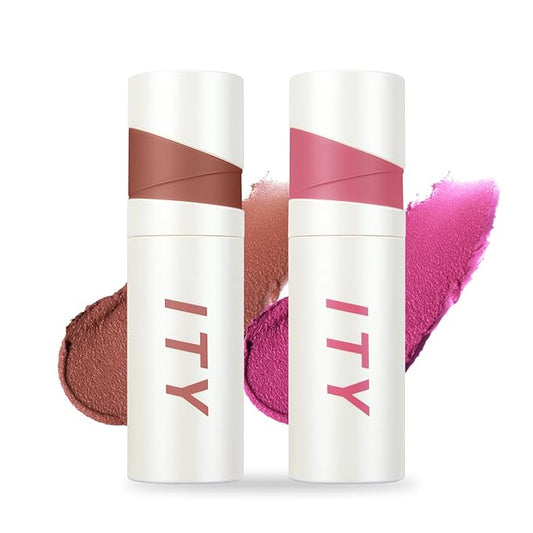 ITY Velvet Matte Finish Lip Stain-Mousse Textured Lip Clay, Conceals Lip Lines, Rich Pigment Lip Tint Lipsticks,2 Pack, 0.14 oz (4g) in Berrylicious, Orchid