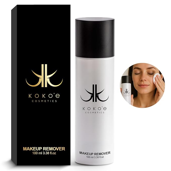 KOKOE Cosmetics Liquid Makeup Remover for Face Care, (3.38 Fl Oz) Oil Free Face Cleaner Liquid for Easy Dirt, Facial Oil and Waterproof Make up Removal, Ideal Make Up Remover for Women and Teen