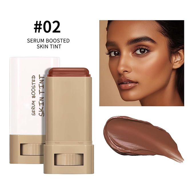 Beauty Balm Serum Boosted Skin Tint Concealer, Brightens, Hydrates, Conceale & Smooths Full Coverage Concealer Balm, Even Skin Tone Portable Moisturizing Essence Stick (# 02, 0.63 oz)