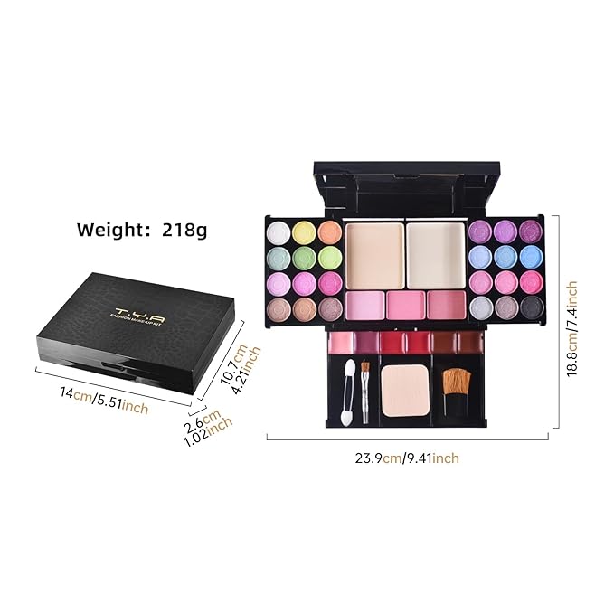 LAMUSELAND Professional All in One Makeup Kit, Travel Makeup Palette Gift Set for Women Full Kit, including Eyeshadow, Blush, Powder, Lipstick (6)