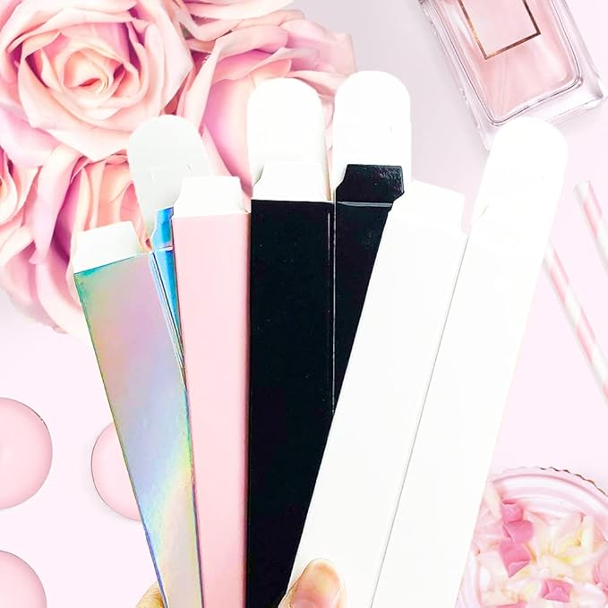 COSIDEA 50 PCS Empty White Lip Gloss Boxes W21 xW21 xH121mm / 0.83*0.83*4.76 inch, Cosmetic Perfume / Mascara Box Packaging for Small Business Wholesale, small Kraft Paper Box Luxury Holder Wrapping