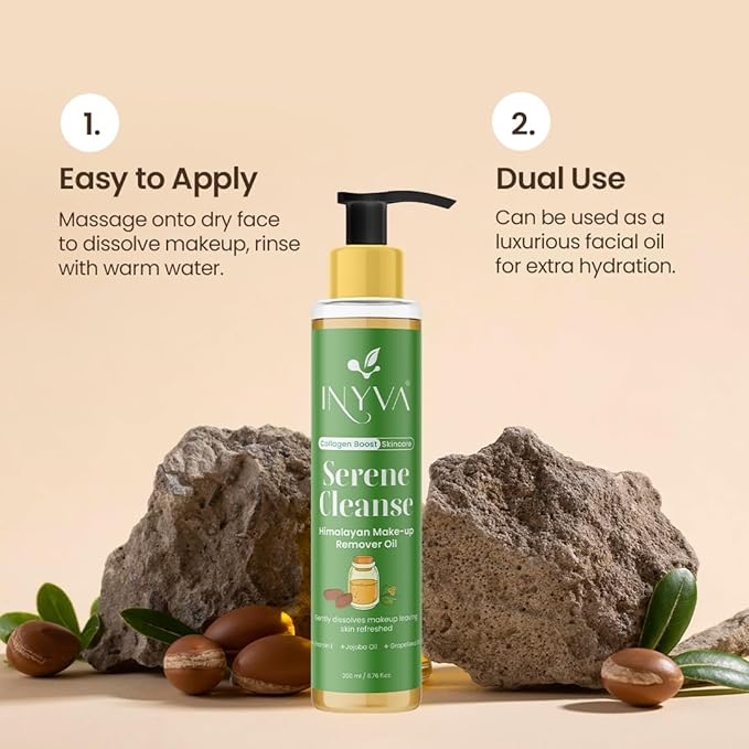 Serene Cleanse: Himalayan Makeup Remover Oil | Pore Cleansing & Nourishing Formula | With Vitamin E, Jojoba & Grapeseed Oils | Vegan & Cruelty-Free (6.7 Oz)