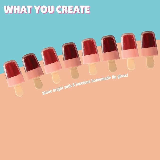 Lip Gloss Making Kit with Natural Ingredients - Make Custom Glosses with Essential Oils & Vitamin E - Educational STEM Craft Gift for Girls