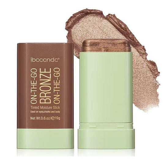 GECOMO On-The-Go Soft Creamy Highlighter Blush Bronzer Makeup Stick,Blendable Natural Glow Makeup Cream Blush Highligh 0.6 Oz - 04 BEACH GLOW