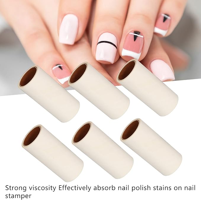 Nail Stamper Oil Absorbing Sheet, 10 Roll Replacement Nail Stamping Polish Remover Paper, DIY Nail Art Stamper Pattern French Nail Stamper Removal Blotting Paper, Nail Stamper Oil Blotting Sheets