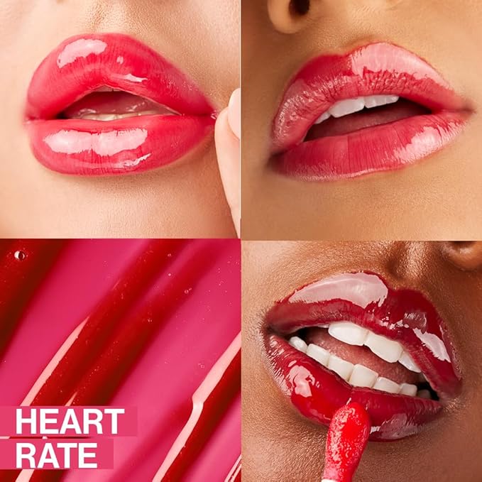 wet n wild Lip Oil - Lightweight, Non-Sticky, Hydrating & Nourishing Formula with Marula & Jojoba Oils, Vegan & Cruelty-Free - Heart Rate (Pack of 2)