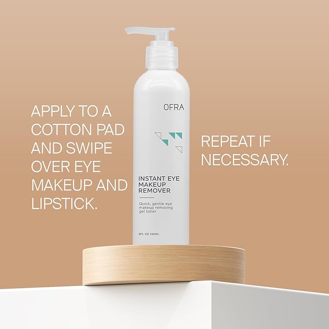 Ofra Instant Eye Makeup Remover | Waterproof Makeup Remover for Sensitive Skin | Gentle Formula for All Skin Types and the Eye Area | 8 oz/240 ml