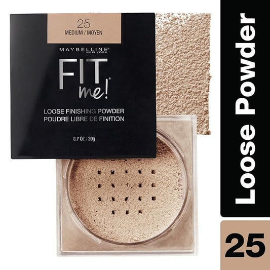Maybelline Fit Me Loose Setting Powder, Face Powder Makeup & Finishing Powder, Medium, 1 Count (Pack of 2)