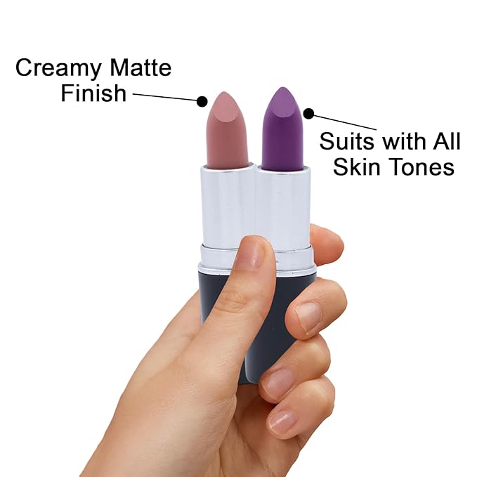 Matte Bullet Long Wear Lipstick - Vegan and Cruelty-Free - Smudge and Waterproof Matte Lipstick with Moisturizing Formula - All Day Comfort - (Rosewood Charm #24)