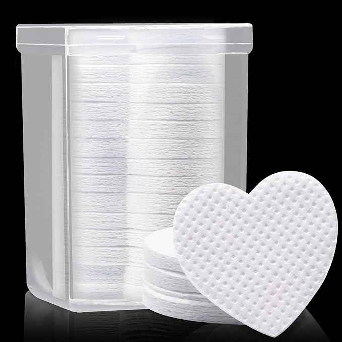 Eyelash Extension Glue Wipes 200 PCS Lint Free Nail Wipes Non-Woven Fabric Lash Glue Wipes Nail Polish Remover Wipes for Lash Extension Supplies (White)