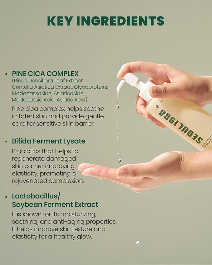 KSECRET SEOUL 1988 Cleansing Oil : Pine Cica 1% + Probiotics, 200ml/6.76fl.oz.