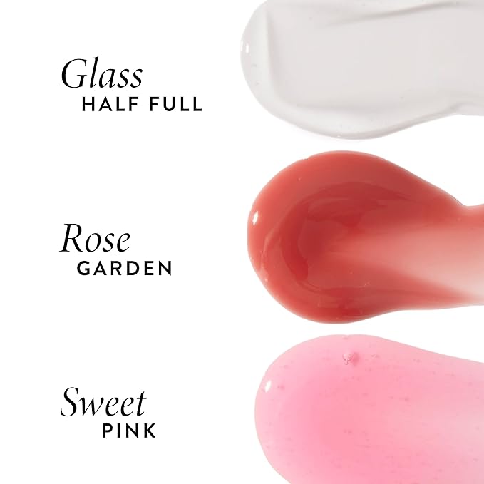 LAURA GELLER Nourishing Fine Shine Glossy Lip Oil, Rose Garden + Marble Lips Multidimensional Lip Liner, Poetic Pink | Get All-Day Hydrated Lips