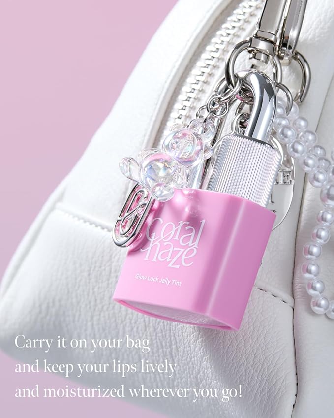 CORLAHAZE Glow Lock Jelly Tint 110 Chilling 4g, Hydrating Jelly Glow Lip Stain, High-Shine, Long-Lasting Color Moisturizing Lip Enhancer with Rosehip Oil, Collectible Lock-Shaped Design, Korean Makeup