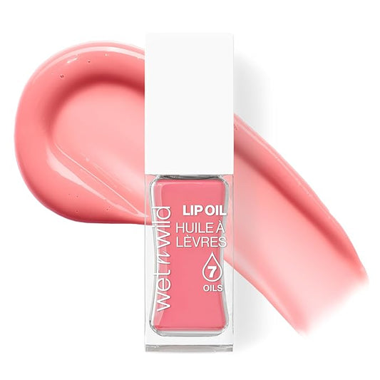 wet n wild Lip Oil - Lightweight, Non-Sticky, Hydrating & Nourishing Formula with 7 Conditioning Oils, Vegan & Cruelty-Free - Fuzzy Pillow