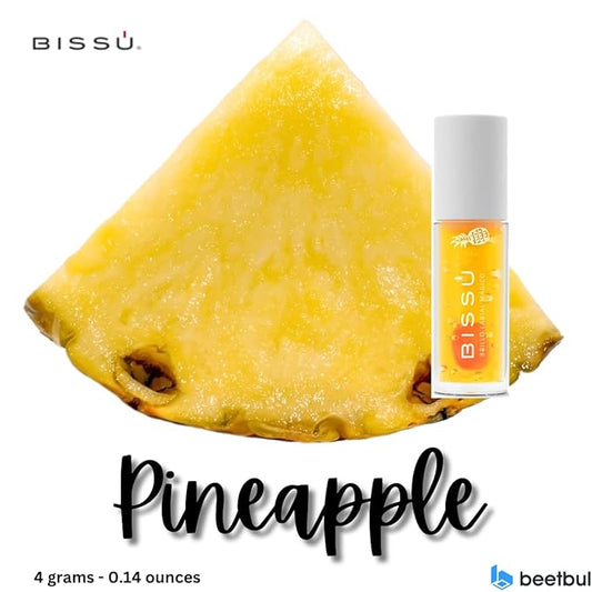 Bissú Magic Lip Gloss, 6 Fruity Scents, Moisturizing pH Reactive Gloss, with drop-shaped applicator and large size (03 Pineapple, 4 Grams)