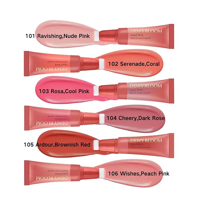 Blush Beauty Wand - Matte Face Contour Wand with Cushion Applicator, Creamy Liquid Blush Stick, Blendable Rouge, Cruelty-Free, 105 Ardour, Brownish Red