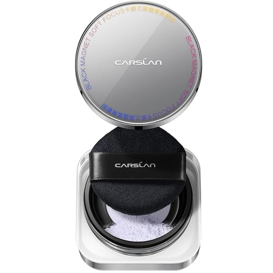 Black Magnet Soft Focus Make Up Powder, Waterproof Loose Setting Powder, 24H Longlasting, Oil Control, Talc-Free Face Powder, 03 Light Purple For Sensitive Skin, 0.28Oz