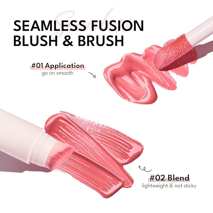 MAKEUPNOW Eye Primer with Liquid Blush for Cheeks | Build-in Brush - Application & Blending All in One #L001