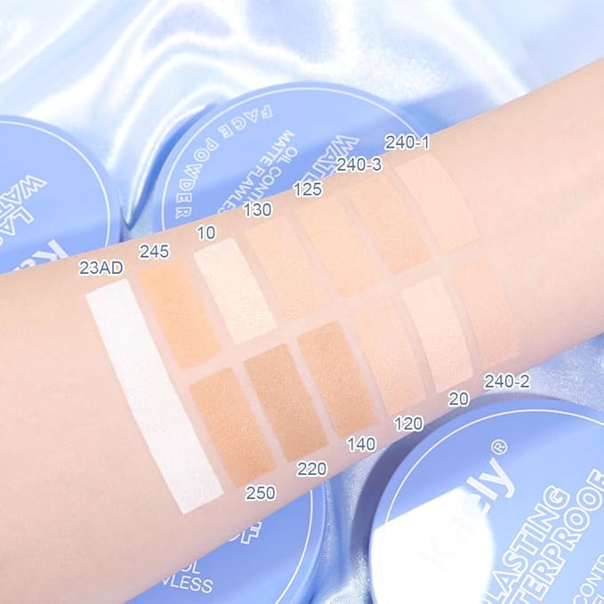 evpct Oil Control Pressed Face Powder Compact for Women, Translucent Setting Powder Makeup Foundation for Women, Waterproof Long Lasting Lightweight, polvo compacto de maquillaje, 01 Classic Ivory
