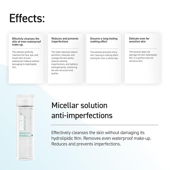 Specialist Anti-Imperfections Micellar Solution - Cleanses Skin, Removes Makeup & Impurities, Oleanolic Acid & NDGA Formula for Clear, Mattified Skin - Ideal for Imperfection-Prone Skin - 200ml