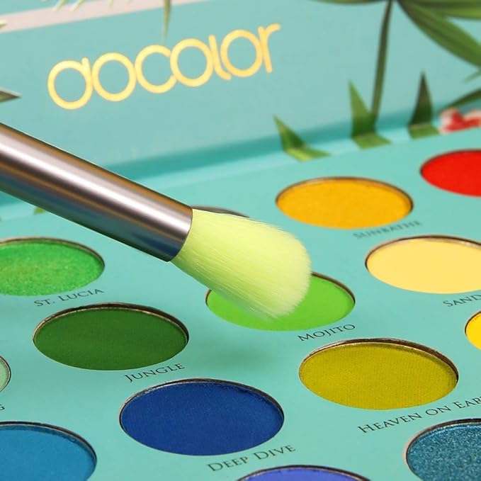 Docolor 15Piece Eye Makeup Brushes Set + 34 Colors Tropical Eeyshadow Palette Pigmented Matte Shimmer Metallic Blendable Soft Cream Powder Makeup Eye Shadow Palettes for Christmas Gift
