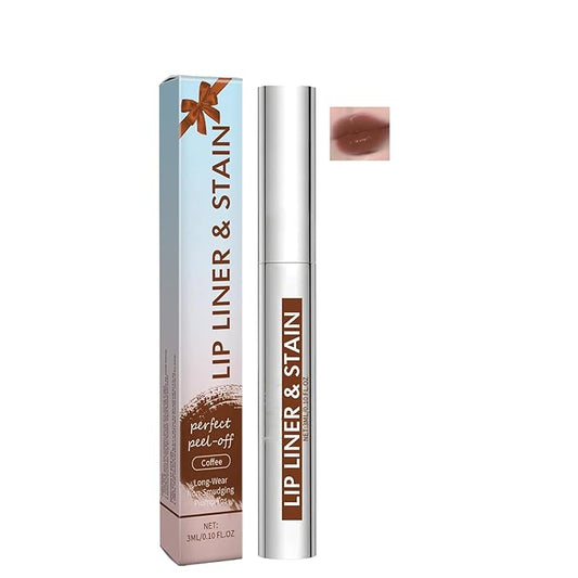 Peel off Lip Liner Stain, Tattoo Magic Color Matte Nude Lipstick Lip Stain Peel, Waterproof Long Lasting Peel off Lip Liner, Enhancing Complexion & Nourishing for All Skin Types, 02# Coffee