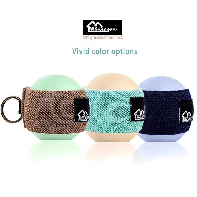 WKieason Lip Balm Holder Sleeve with Keychain Lipstick Sleeve Holder Tight-knit Elastic Holder for Ball Lip Balm Lipstick Holder Keychain (Dark blue/Green/Brown)