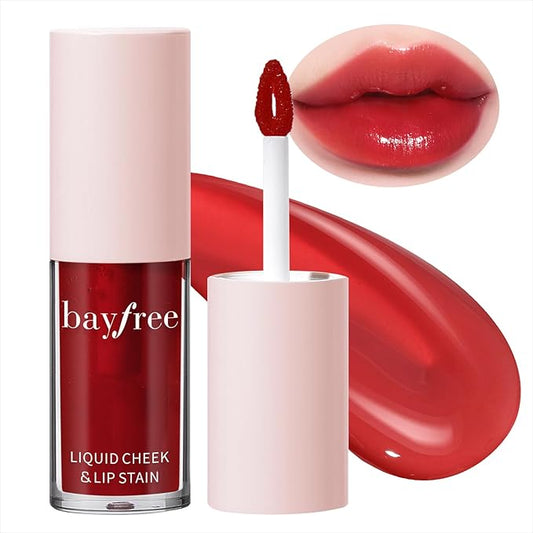 Liquid Cheek & Lip Stain, Korean Lip Tint with Moisturizing & Weightless, Non-Sticky, Long-Lasting, Kiss-proof, All Long-wearing, Vegan Makeup (Tomatoes Red)