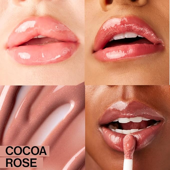wet n wild Lip Oil - Lightweight, Non-Sticky, Hydrating & Nourishing Formula with Marula & Jojoba Oils, Vegan & Cruelty-Free - Cocoa Rose (Pack of 2)