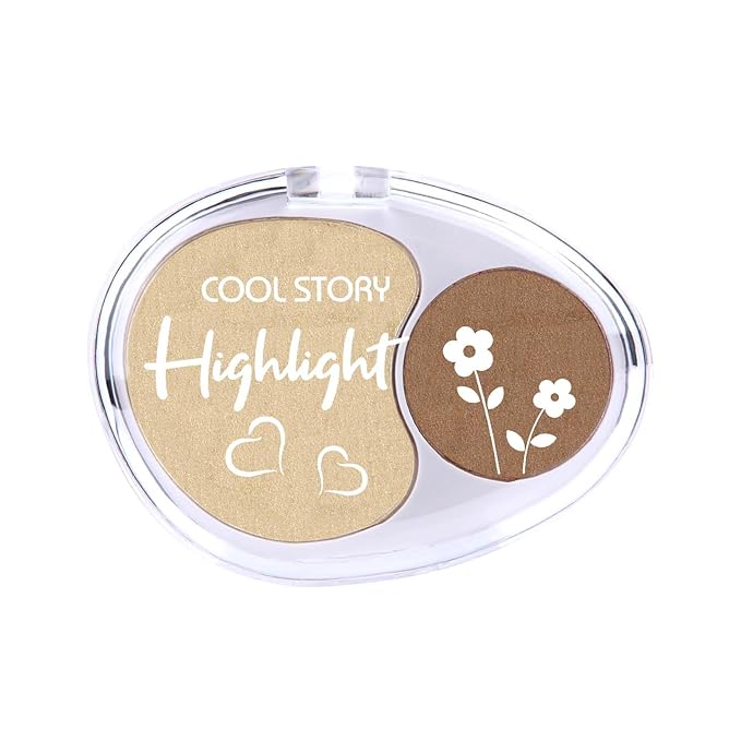 Face High Lighters Makeup Glitter Illuminator Pressed Powder Luminizers Eyeshadow Palette Powder for Face Body Cheek Skin 2#