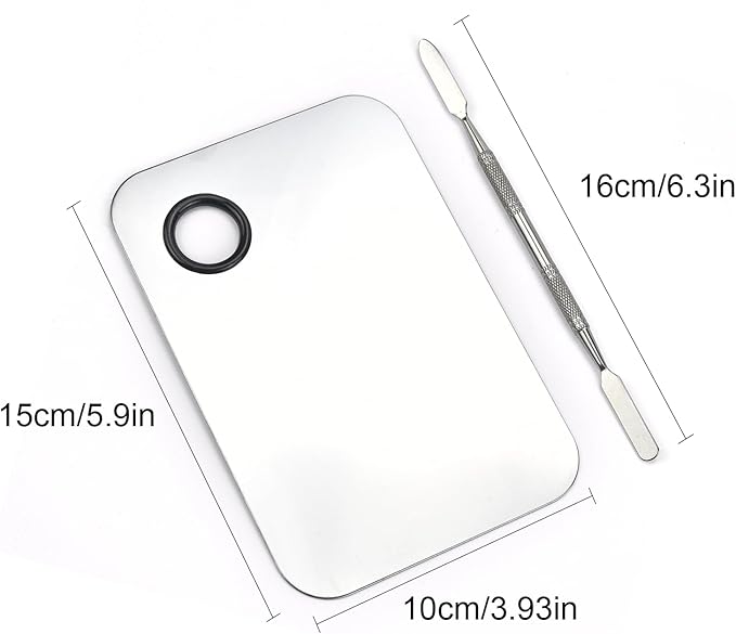 Makeup Mixing Palette, Stainless Steel Makeup Palette, Cosmetic Palette with Spatula Tool for Nail Art Eye Shadow Eyelash Makeup