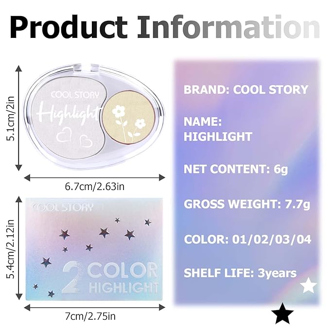 Face High Lighters Makeup Glitter Illuminator Pressed Powder Luminizers Eyeshadow Palette Powder for Face Body Cheek Skin 1#