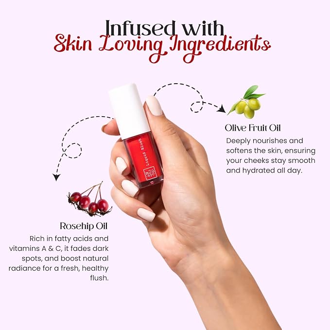 M2U NYC Light Pink Liquid Blush – Soft, Dewy Liquid Blush for Cheeks with High Pigment Color & Breathable Feel – Lightweight & Blendable, Long-Lasting Formula Infused with Rosehip Oil (Cotton Candy)