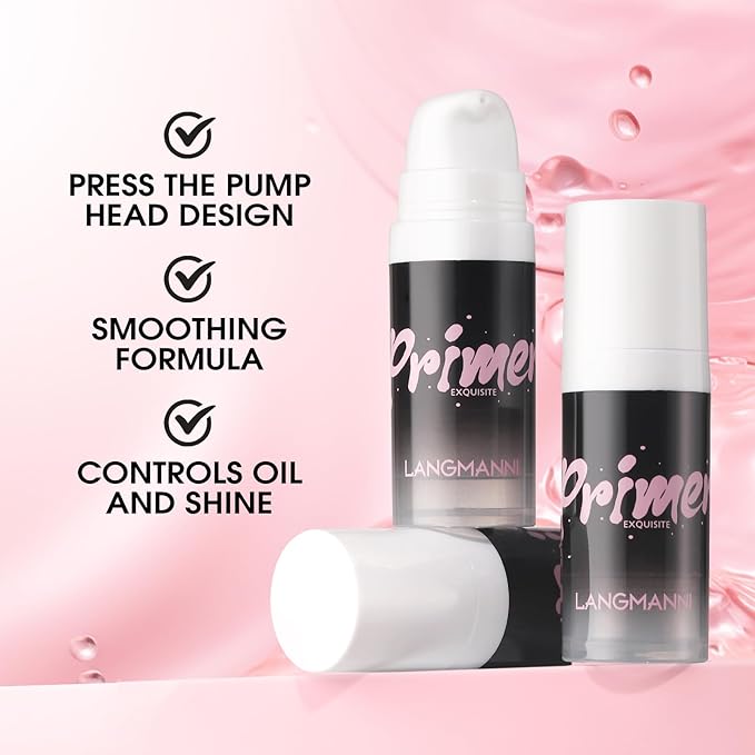 LANGMANNI Matte Grip Face Primer, Transparent Skin Perfecting Hydrating Gel Primer Essential for Longlasting Perfection Face Makeup (0.33 Fl Oz, 1)