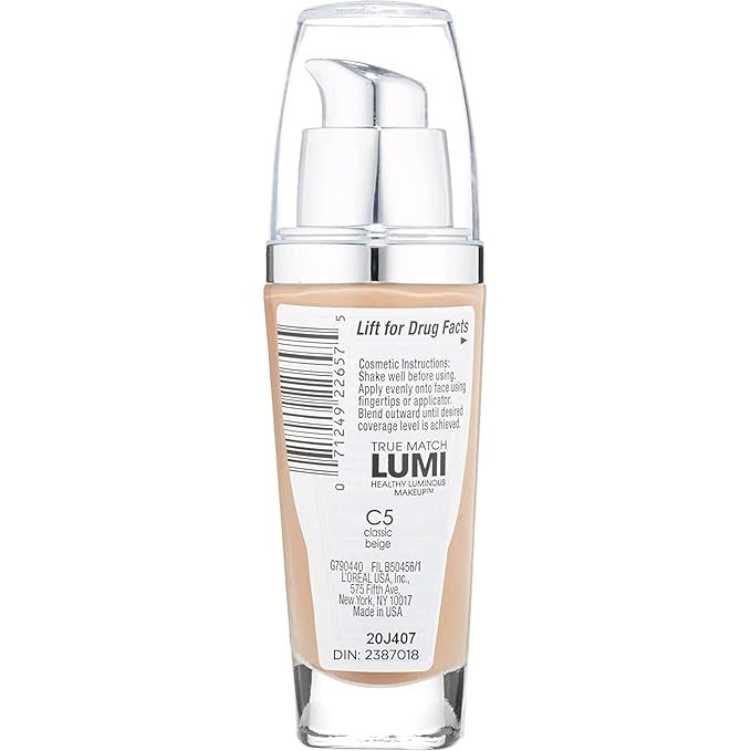 L’Oréal Paris True Match Lumi Healthy Luminous Makeup, C5 Classic Beige, 1 fl; oz. (Pack of 2)