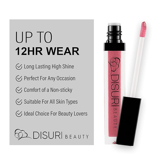 Shimmer Lip Gloss - Non-Sticky Girls Gloss - Long Lasting High Shine - 0.7 FL Oz Gloss for Girls & Women - Cruelty Free - (Kiss and Tell: S66)