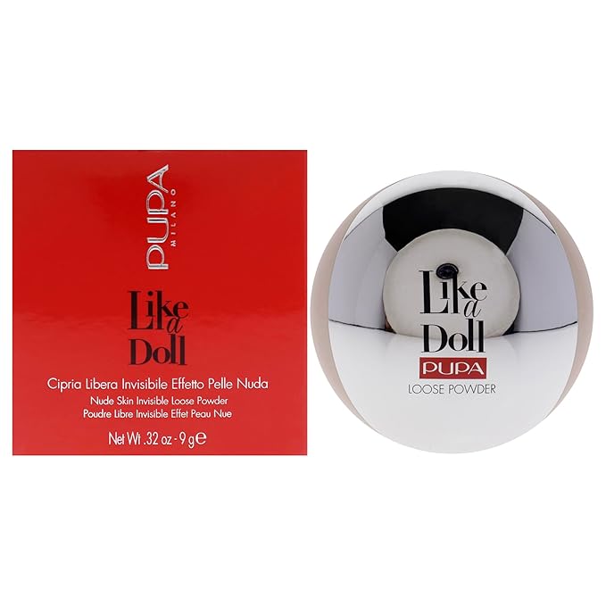 PUPA Milano Like A Doll Loose Powder 002 Rosy Nude - Soft Powder for Smooth, PHOTOREADY Complexion - Enriched with Hydrating Cottonseed Extract - Blurs FIne Lines and Uneven Texture - 0.32 oz