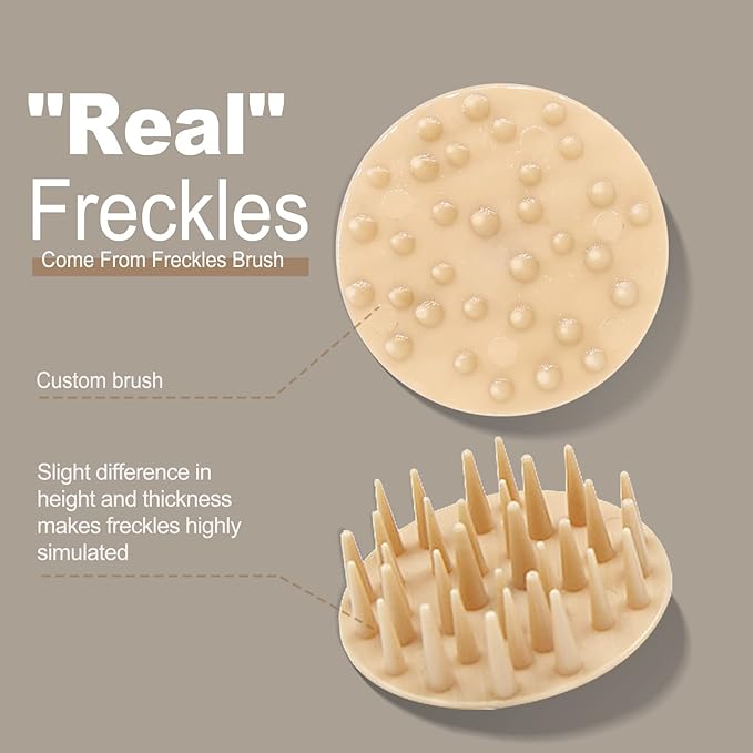 Freckles Stamp Air Cushion (Light Brown) and Face Oil Blotting Powder Cushion, Waterproof Long Natural Freckle, High Moisturizing Matte Makeup For Oily Skin