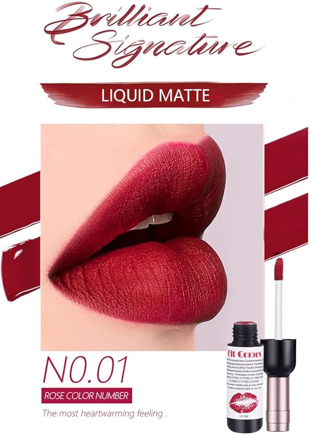 3Pcs Wine Bottle Lip Tint Stain, Matte Liquid Lipstick Lip Gloss Set for Women, Long Lasting Lip Stain Wine Lip Tint, #1#2#6