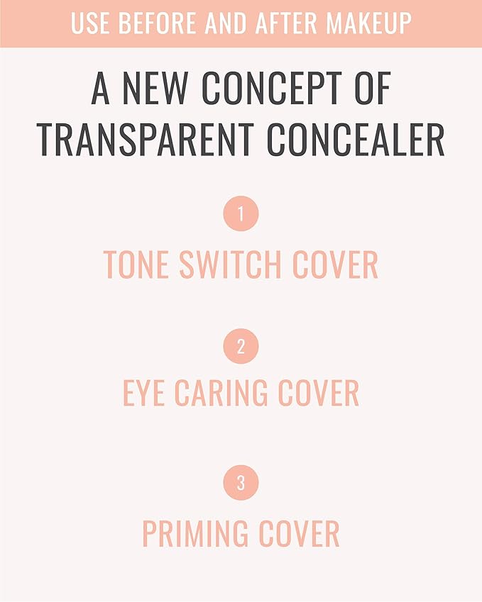 VDL Expert Color Under-Eye Primer (Salmon, 0.19 oz) - Color-Correcting Concealer for Dark Circles, Uneven Skin Tone. Hydrating, Smooth. Korean Makeup.