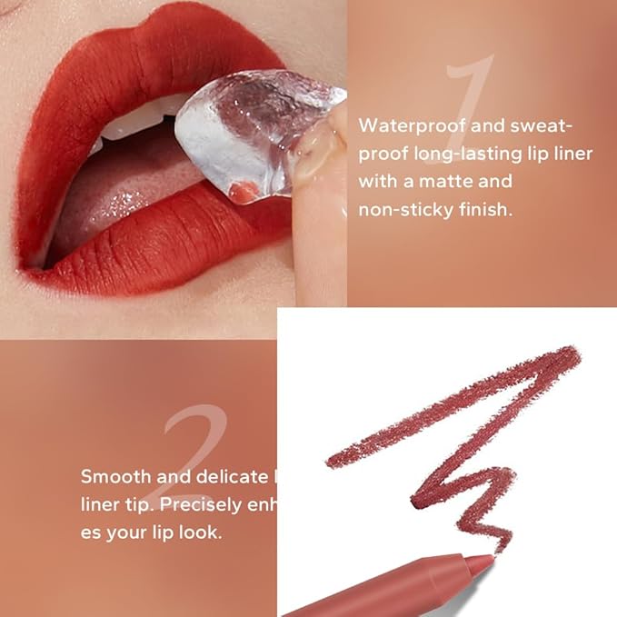 Ultra Fine Lip Liner Non-Stick Cup Not Fade Waterproof Velvety Nude Long-lasting Comestic Tool,Assorted Colors High Pigmented Matte Smooth Soft Pencils Natural Lip Makeup Lip Liners