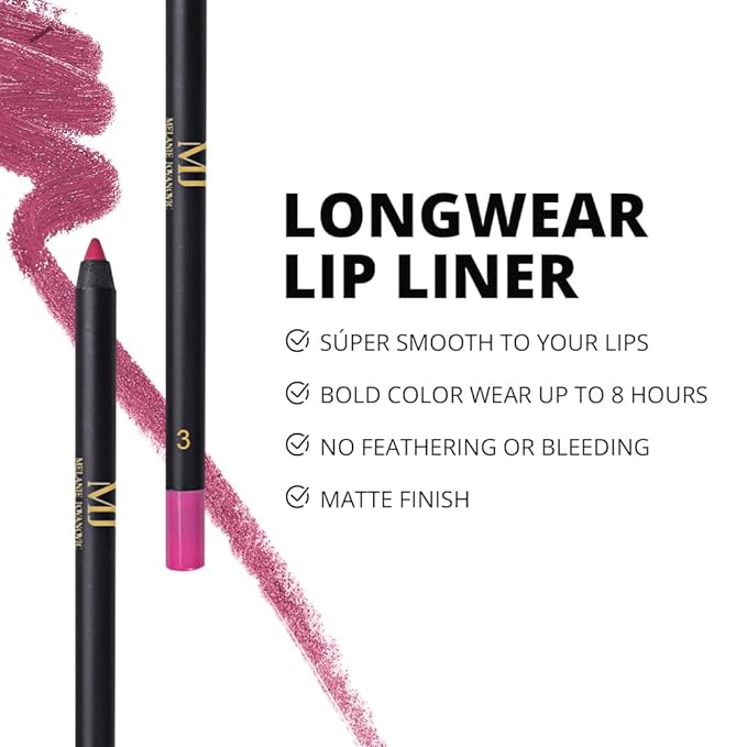 Lip Liner | Soft and Creamy | Moisturizing and Nourishing | Long lasting make up | 6 Beautiful Shades | Mela Beauty Studio Professional Makeup (3)