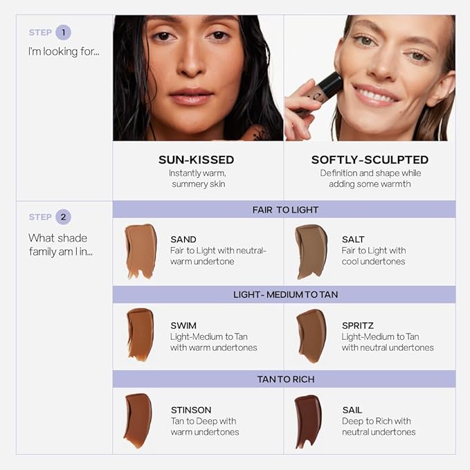 Saie Radiant Glow Duo - Dew Bronze Soft-Focus Liquid Bronzer in Spritz (0.4 oz) & Mini Glowy Super Gel Lightweight Illuminator in Sunglow (0.5 oz), Hydrating Makeup Essentials for a Sun-Kissed Glow