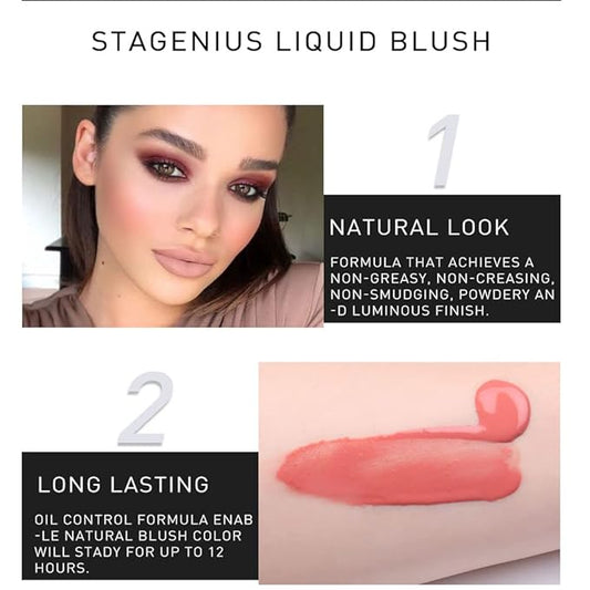 VERONNI Shimmer Juice Liquid Blusher Long Lasting Lightweight Moisturizing Liquid Cheek Blush Waterproof Natural Cream Blush for Cheeks Smooth Makeup Blush (403)