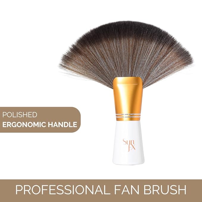 SunFX Post Spray Tanning Finishing Powder 1LB Cheeky Sunshine & Professional Salon Large Fan Brush Combo